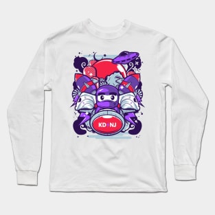 Rocketeer Ninja Doodle Long Sleeve T-Shirt